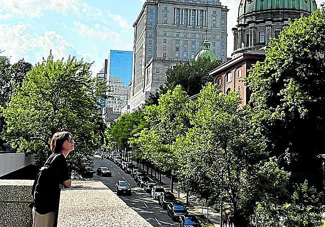 Servidora contemplando Montreal.