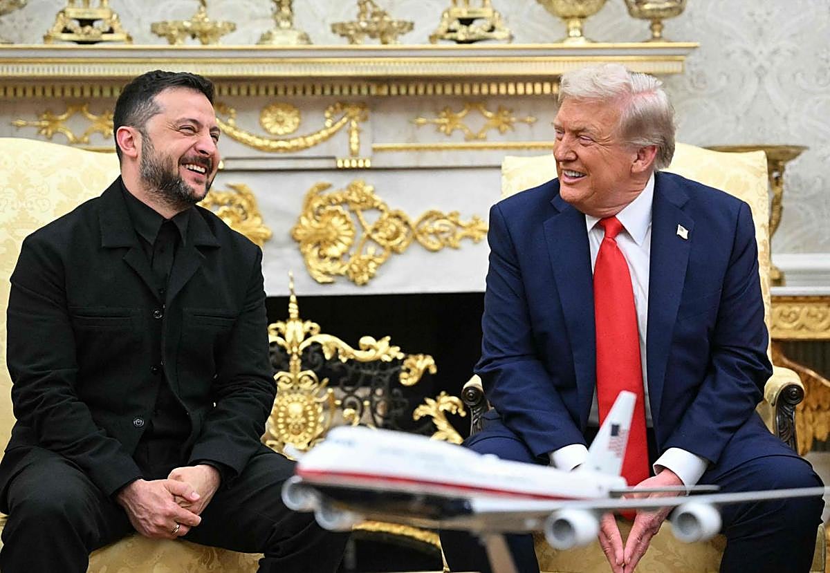 El presidente Donald Trump y su homólogo ucraniano, Volodímir Zelenski, en la reunión de este lunes en la Casa Blanca.