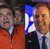 Rodrigo Paz Pereira, a la izquierda, y Jorge Quiroga.
