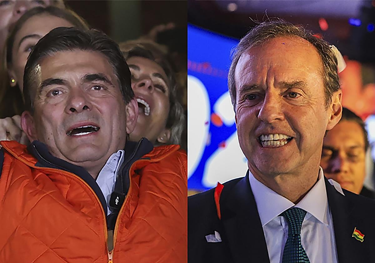 Rodrigo Paz Pereira, a la izquierda, y Jorge Quiroga.