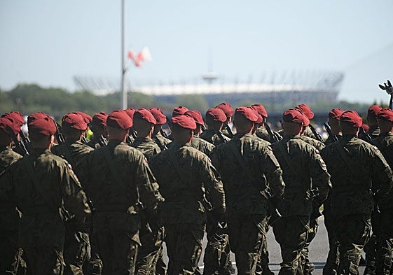 Soldados polacos en el Día de las Fuerzas Armadas en Varsovia el pasado 15 de agosto.