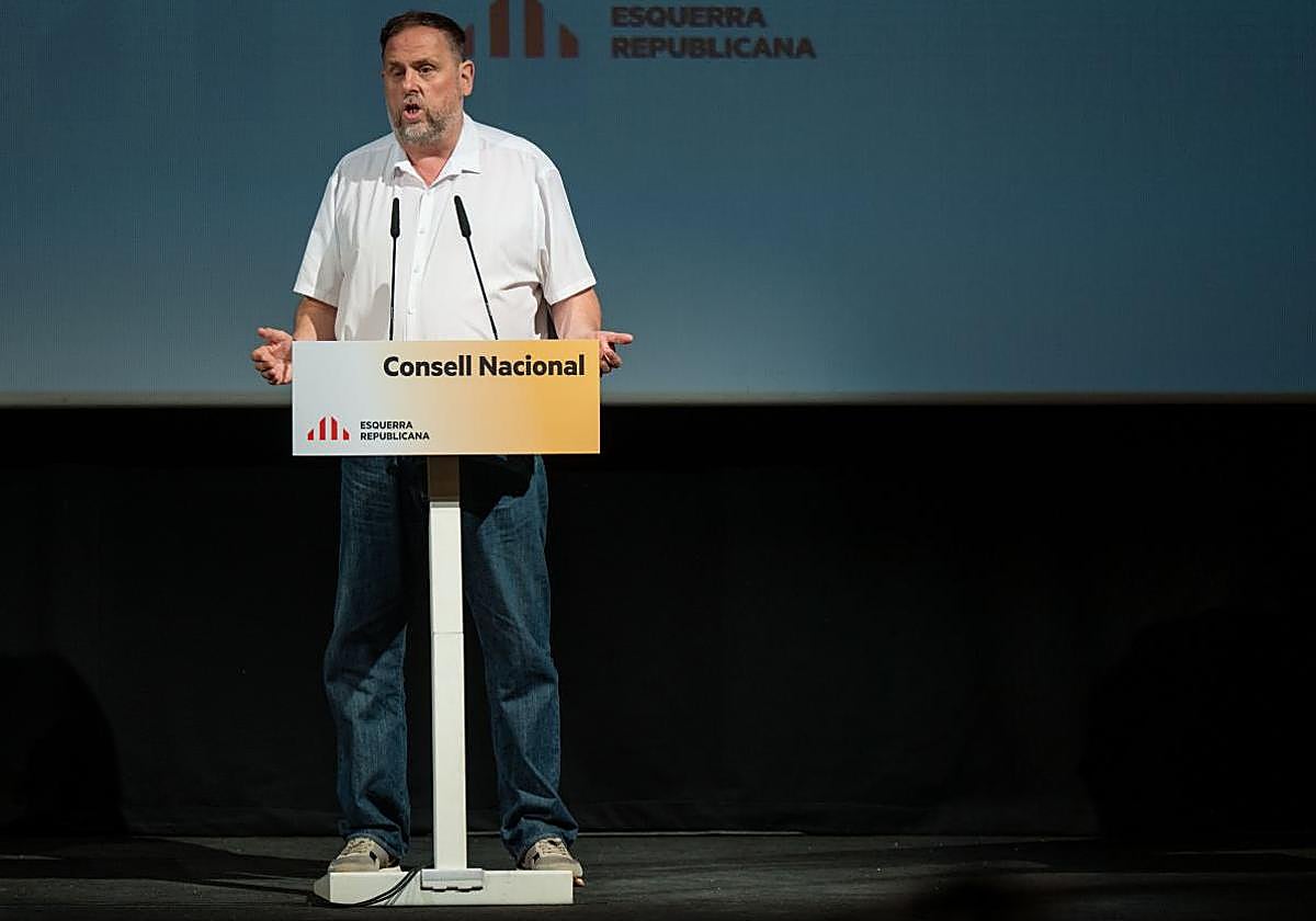 Intervencion de Oriol Junqueras, presidente de ERC, en el consejo nacional de su partido en junio