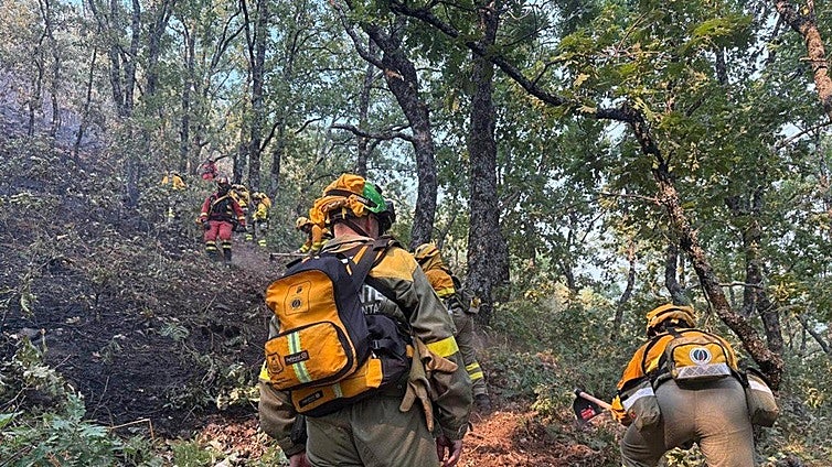 Varios bomberos casi quedan atrapados en Jerte al actuar unos vecinos por su cuenta
