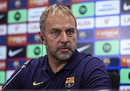 Hansi Flick, durante su rueda de prensa previa al partido entre Levante y Barça.