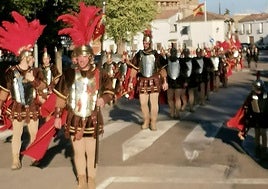Imagen de un desfile de la Centuria Romana en Villahermosa.