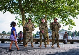 Miembros de la Guardia Nacional desplegados en Washington.