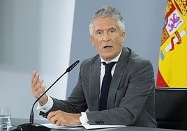 El ministro del Interior, Fernando Grande-Marlaska, durante la rueda de prensa posterior al Consejo de Ministro.