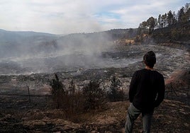 El vertedero que lleva días ardiendo en A Rúa, Ourente.