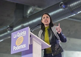 Irene Montero, en un acto de Podemos
