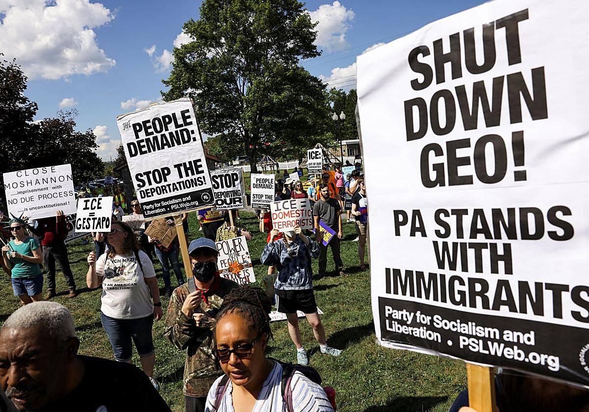 Una manifestación en contra de las deportaciones de migrantes en Philipsburg (Pensilvania).