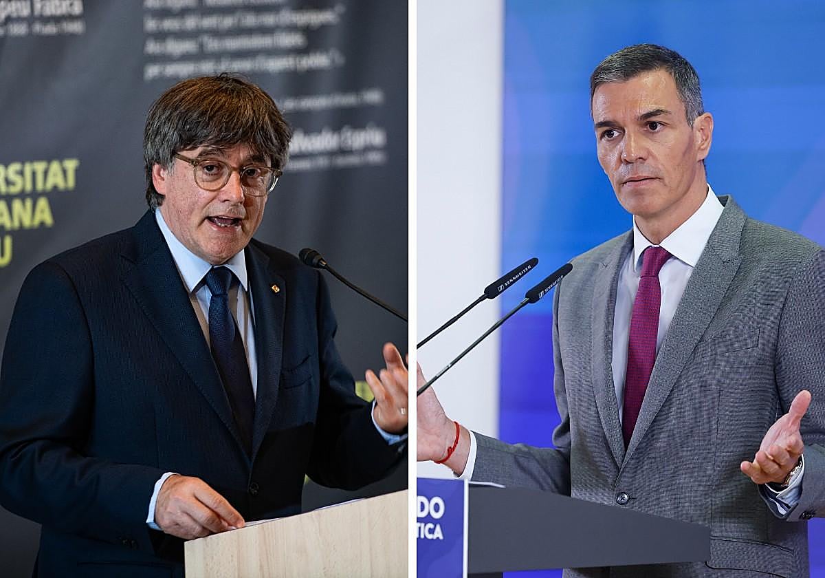 El presidente de Junts Carles Puigdemont y el presidente del Gobierno Pedro Sánchez.