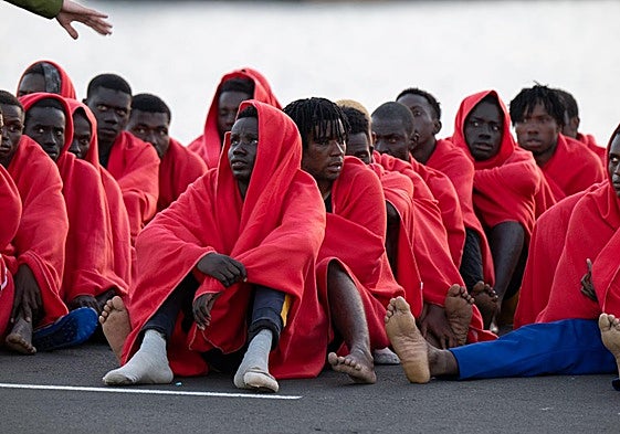 Inmigrantes rescatados en aguas de Fuerteventura.