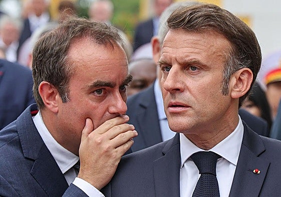 Sébastien Lecornu junto al presidente galo, Emmanuel Macron.