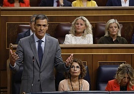Pedro Sánchez, durante la sesión de control en el Congreso.