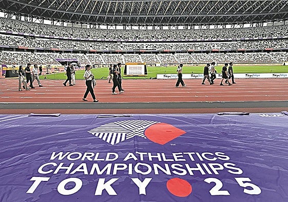 El Olímpico de Tokio, preparado para el Mundial de atletismo.