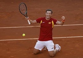 Pablo Carreño celebra su victoria ante Elmer Moller.