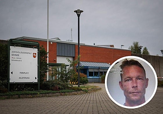 Entrada a la prisión donde se encuentra el principal sospechoso del secuestro de Madeleine McCann. A la derecha, Christian Brückner.