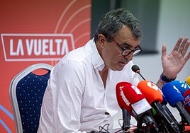Javier Guillén, durante la rueda de prensa.