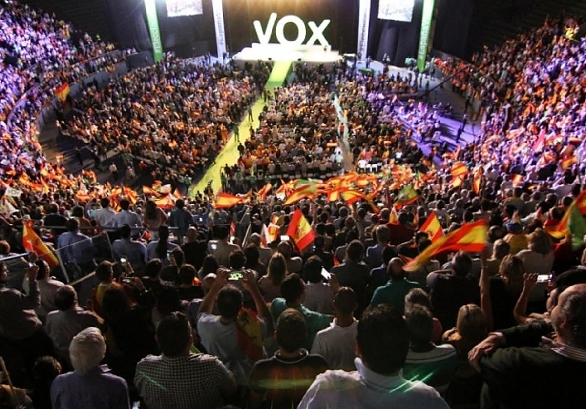 Uno de los actos celebrados por Vox en el madrileño Palacio de Vistalegre.