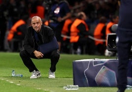 Luis Enrique durante su partido contra el Atalanta.
