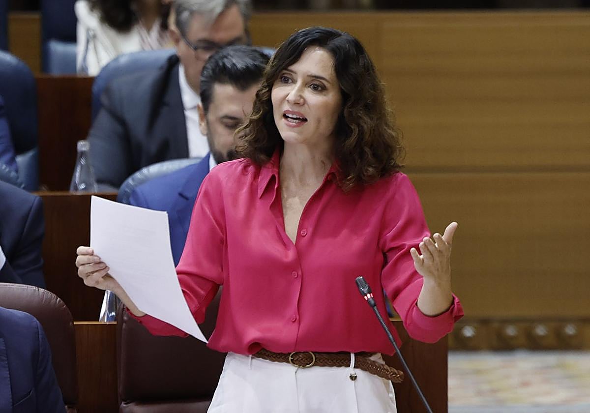 La presidenta de Madrid, Isabel Díaz Ayuso, este jueves.