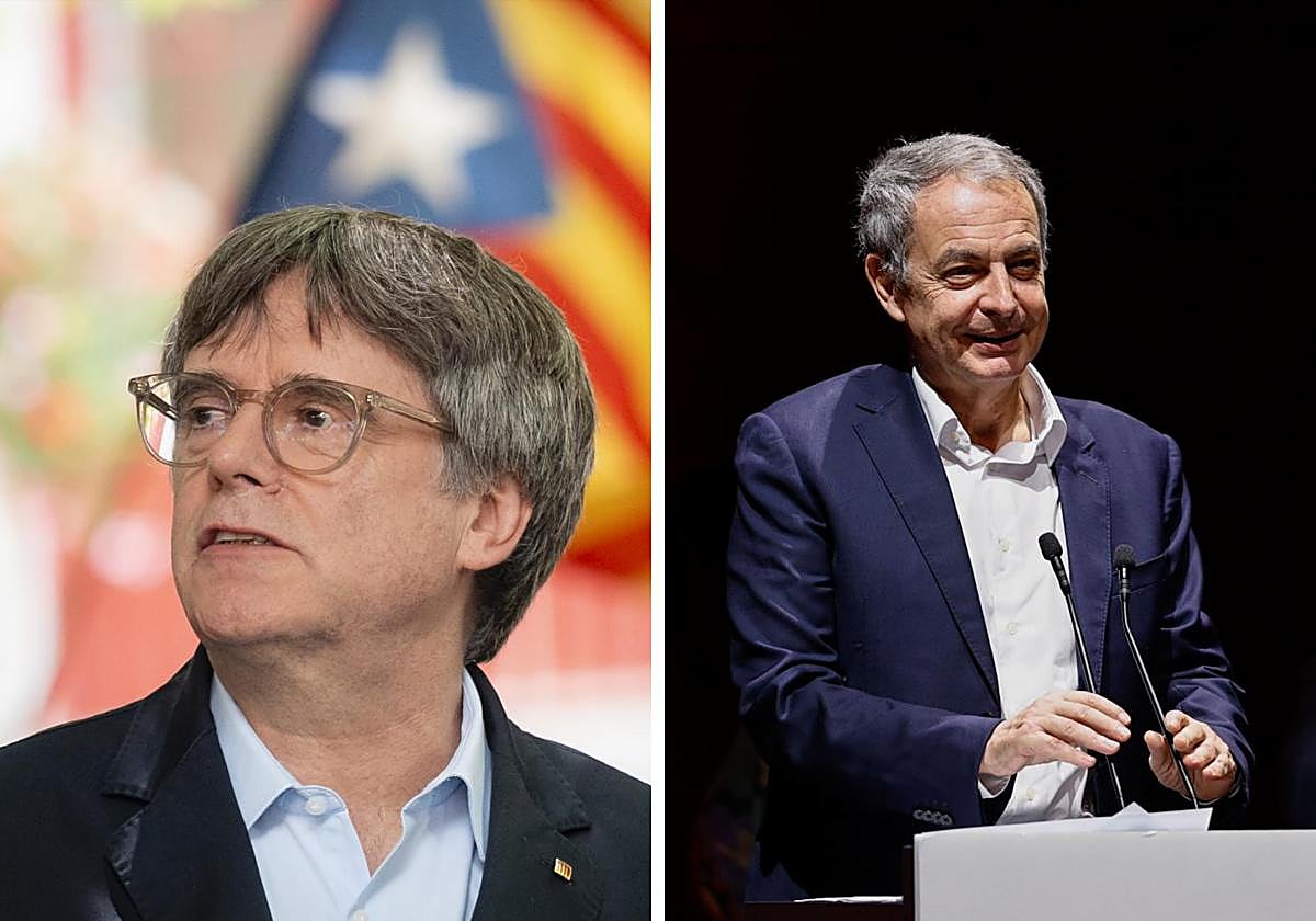 Carles Puigdemont, líder de Junts, y José Luis Rodríguez Zapatero, expresidente del Gobierno