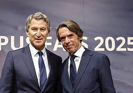 Feijóo y Aznar, este viernes, en la clausura del Campus FAES 2025.
