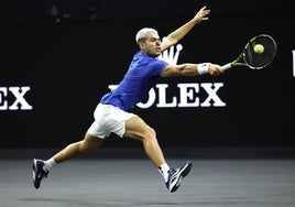 Carlos Alcaraz, durante un partido de la Laver Cup.