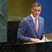 Pedro Sánchez en la Conferencia de la ONU para la solución de dos Estados celebrada este lunes en Nueva York