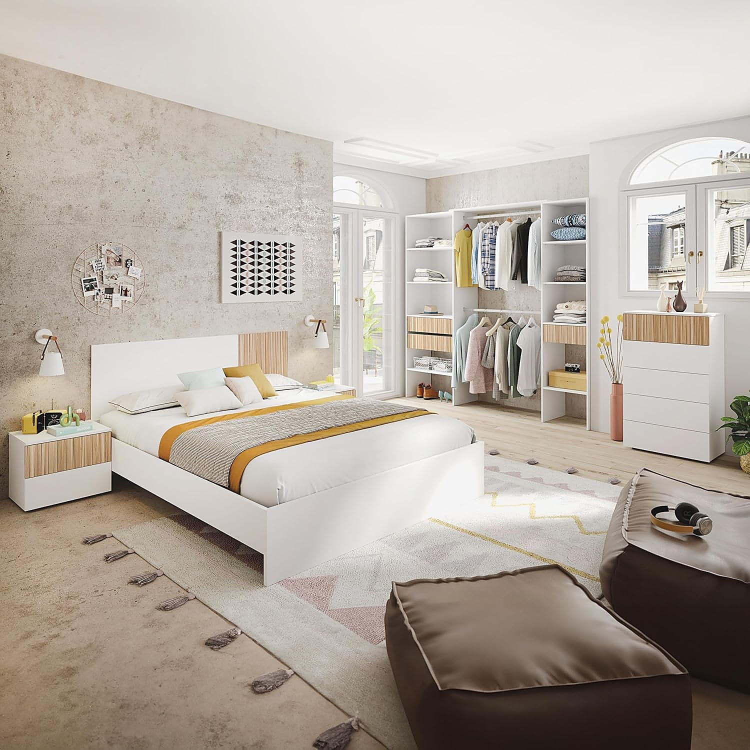 Optimiza tu dormitorio con estilo y funcionalidad con este armario vestidor abierto