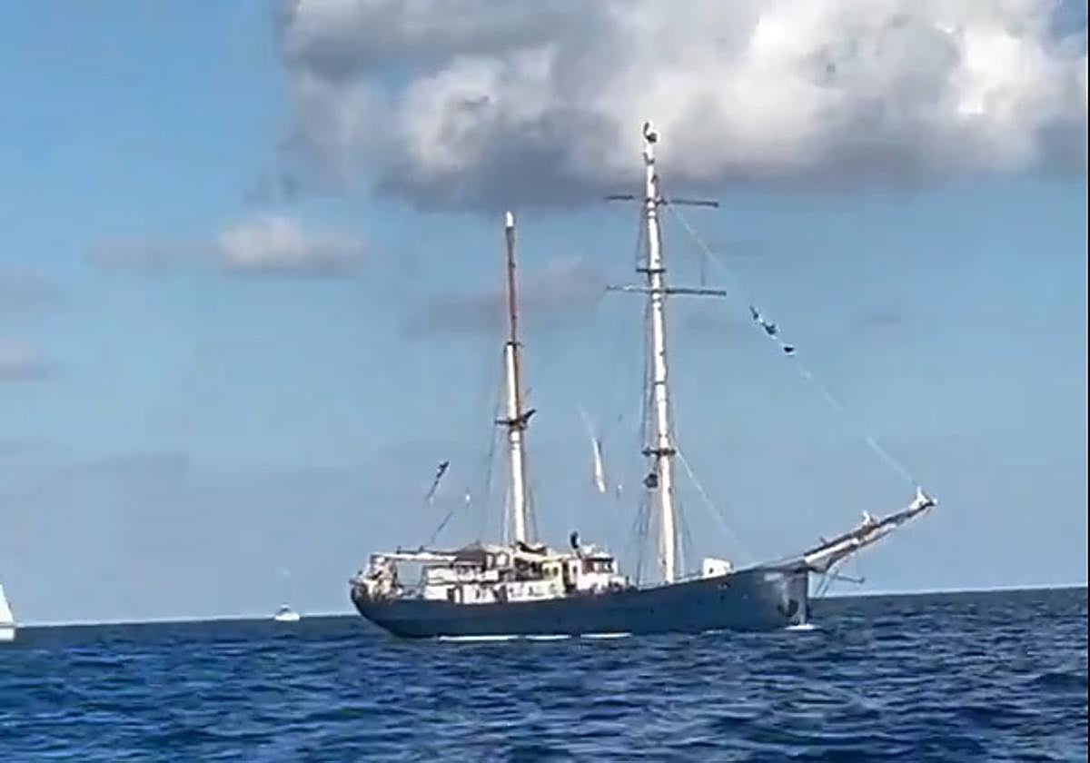 La Flotilla Global Sumud, durante su travesía rumbo a Gaza.