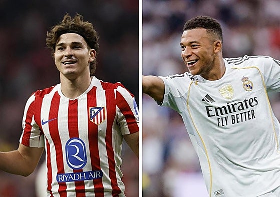 Julilán Álvarez y Kylian Mbappe.