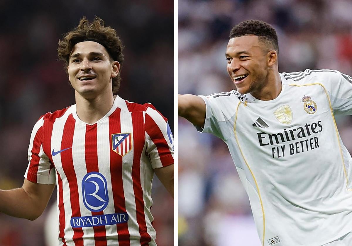 Julilán Álvarez y Kylian Mbappe.