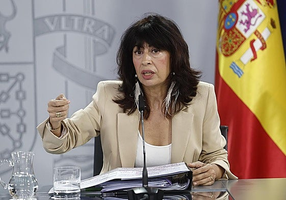 La ministra de Igualdad, Ana Redondo, durante la rueda de prensa posterior a la reunión del Consejo de Ministros.