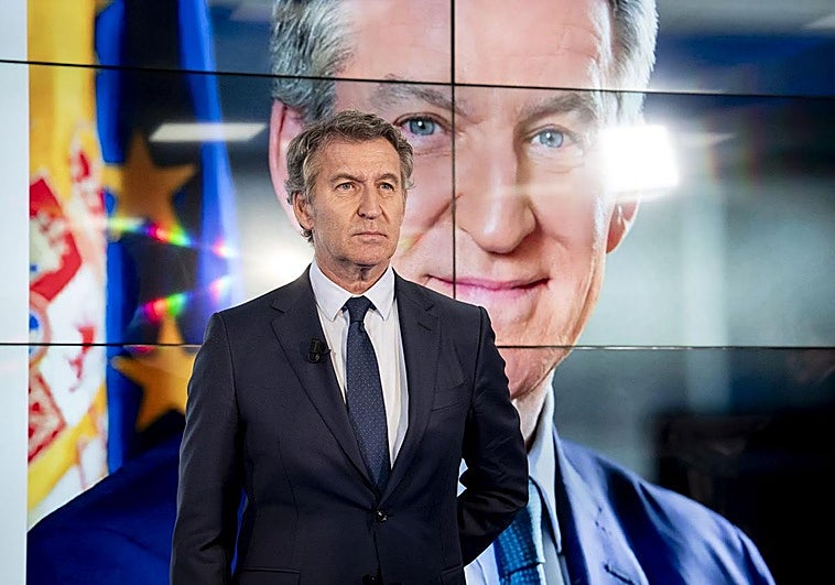 El presidente del Partido Popular, Alberto Núñez Feijóo, este martes en el foro de La Razón.