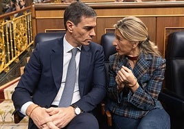 El presidente del Gobierno, Pedro Sánchez, y la vicepresidenta segunda, Yolanda Díaz.