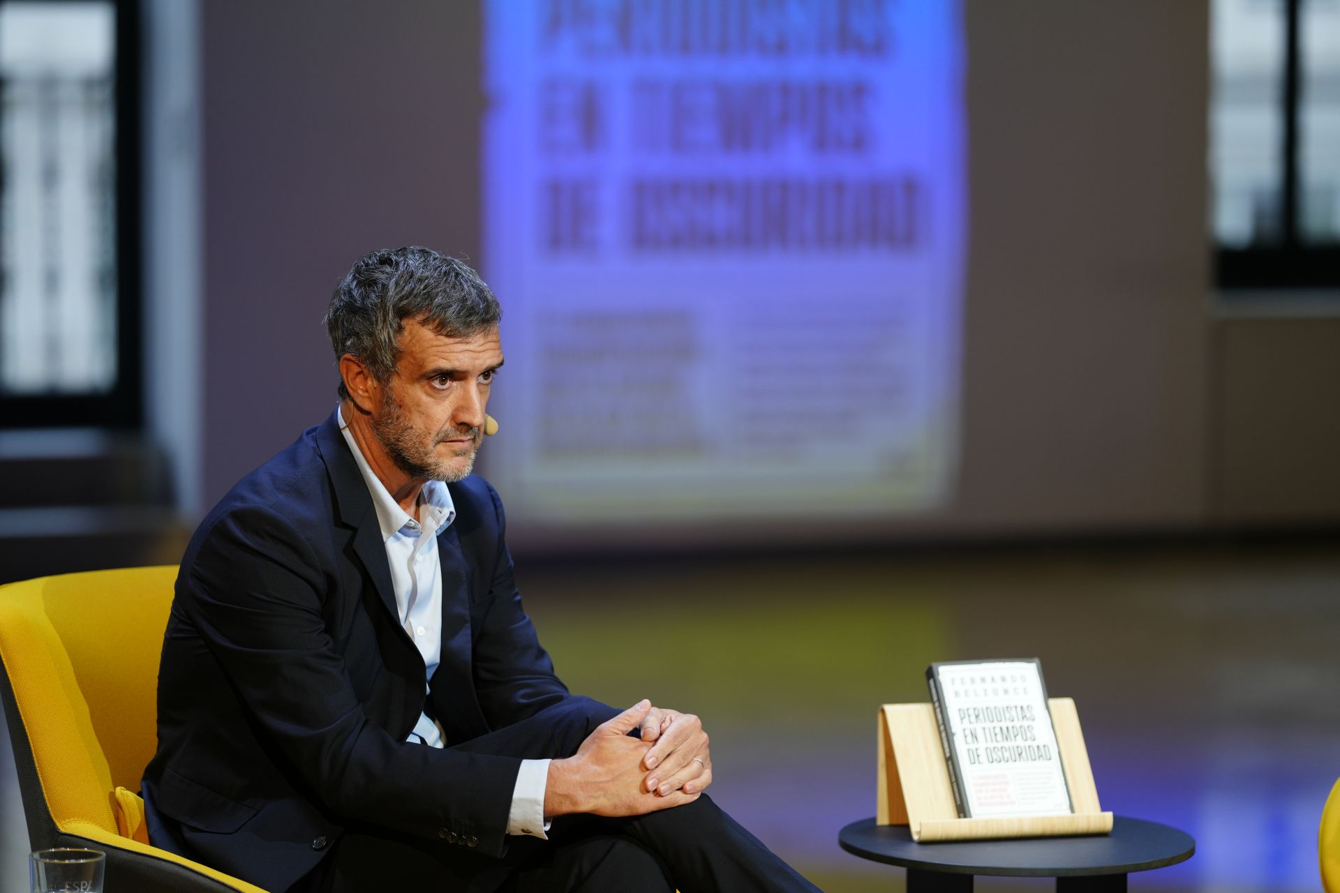 Fernando Belzunce, director general editorial de Vocento, en la presentación de su libro 'Periodistas en tiempos de oscuridad', editado por Ariel. 
