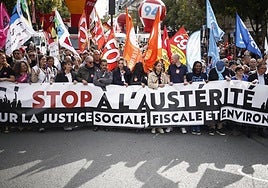 Manifestación contra la austeridad en Francia.