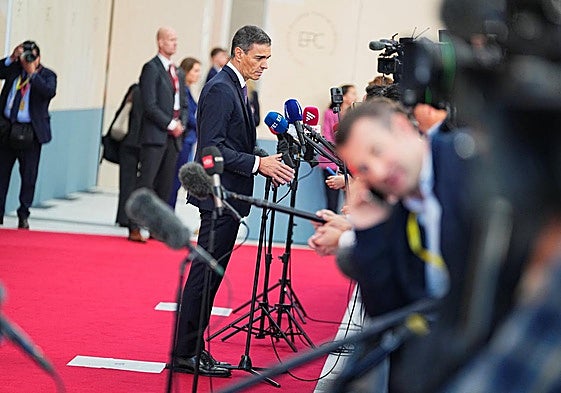 El presidente del Gobierno, Pedro Sánchez, este jueves en Copenhague, donde participó en una reunión de la Comunidad Política Europea
