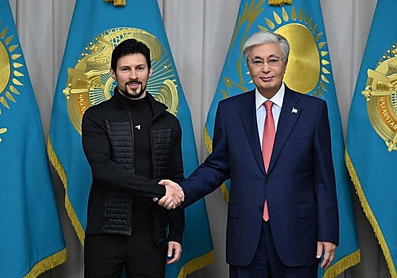 Pavel Durov, creador de Telegram, durante su encuentro este jueves con el presidente de Kazajistán, Kasim-Yomart Tokáyev.