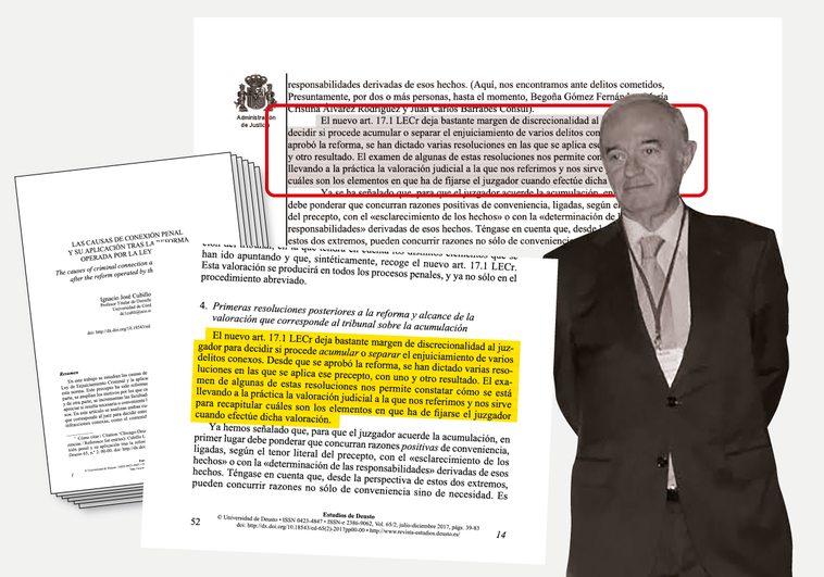 Peinado copia sin citar pasajes completos de una revista jurídica para llevar a Begoña Gómez ante el jurado