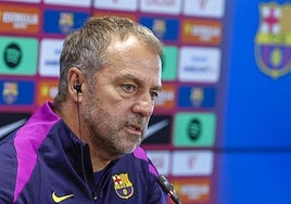 Hansi Flick, durante la rueda de prensa previa al duelo ante el Sevilla.