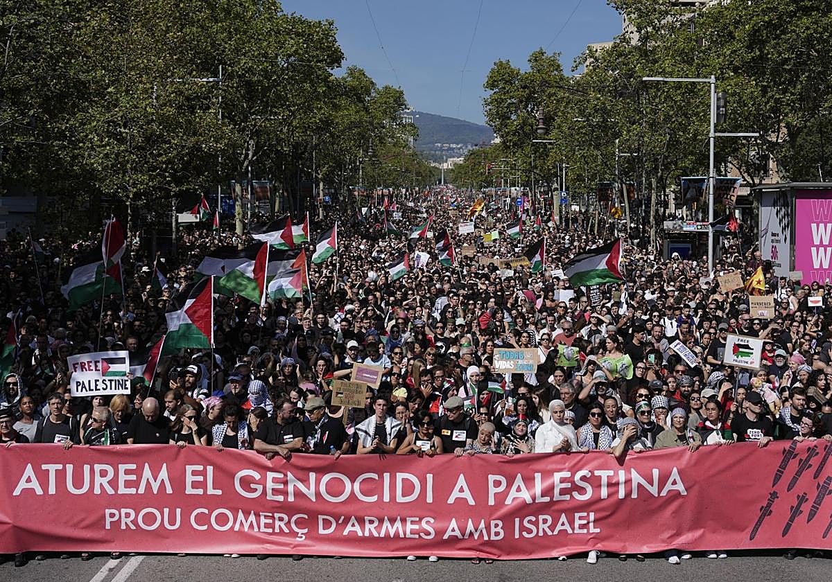Manifestación de este sábado en Barcelona.