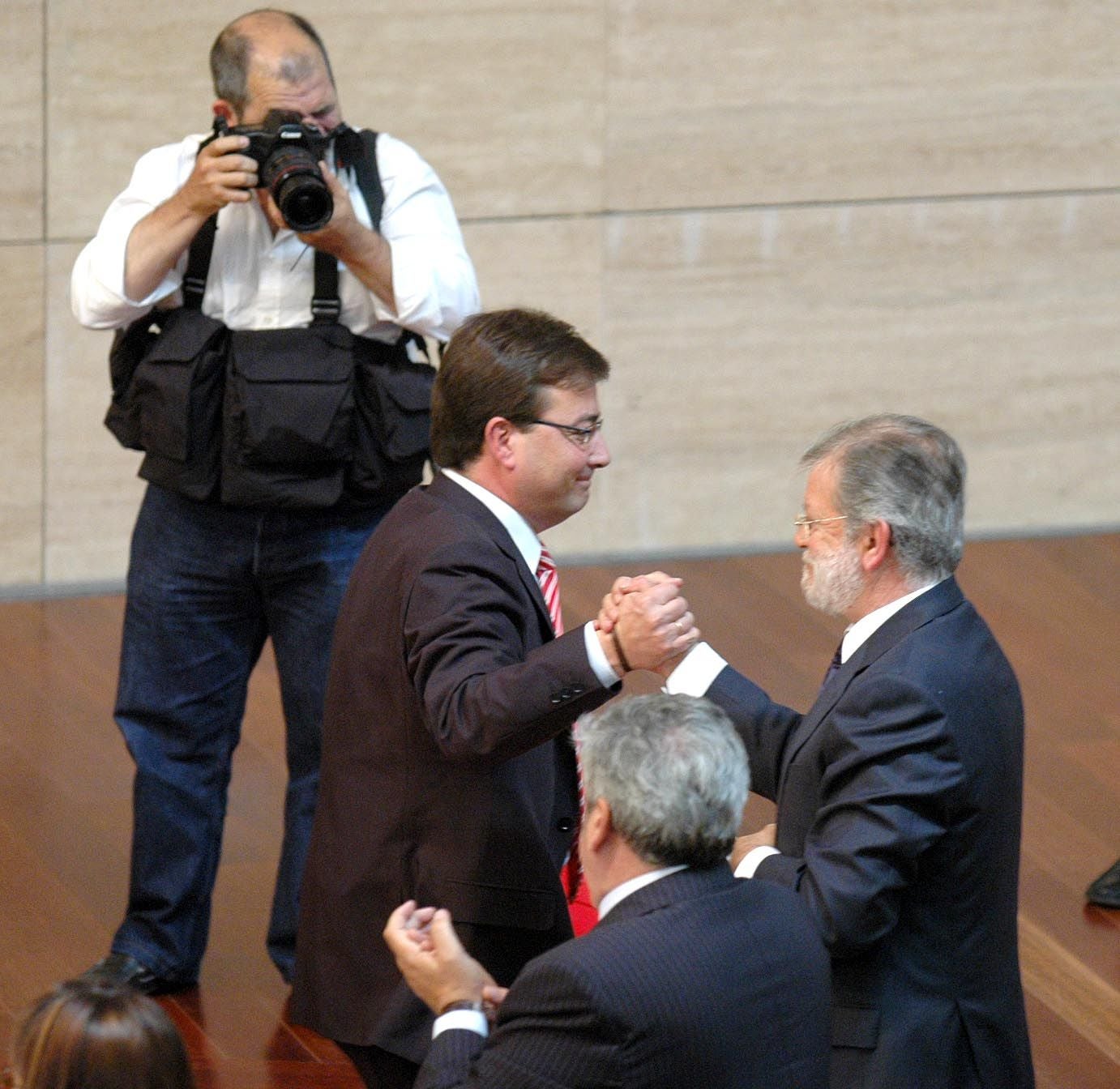 Vara, en 2007, en su primer discurso de investidura como presidente de la Junta de Extremadura.