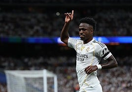 Vinicius celebra uno de sus tantos ante el Villareal.