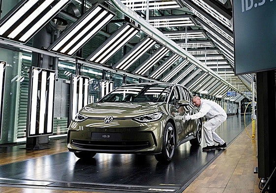 La extinta línea de montaje del Volkswagen ID.3 en Dresde, Alemania.