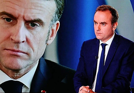 Sébastien Lecornu en el plató de France 2.