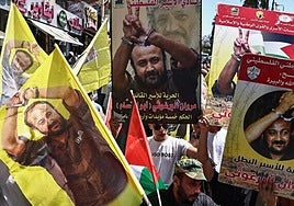 Manifestación en Cisjordania a favor de la liberación de Marwan Barghouti.