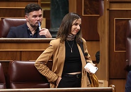 La líder de Podemos, Ione Belarra, este miércoles en el pleno del Congreso.