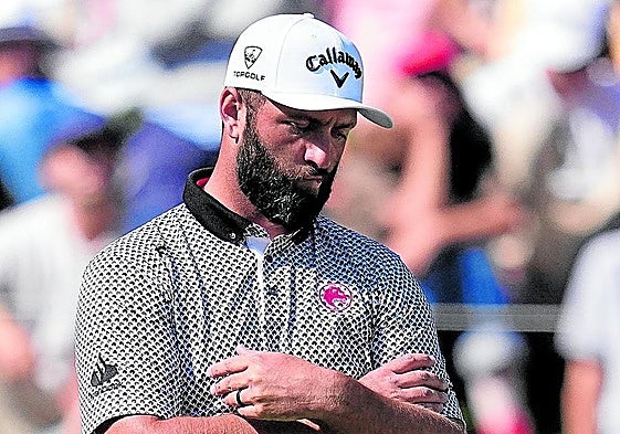 Jon Rahm, ayer con gesto muy serio en la tercera jornada del Open de España